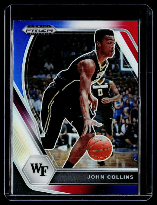 2021 Panini Prizm Draft Picks John Collins Red White & Blue Prizm #94 - front