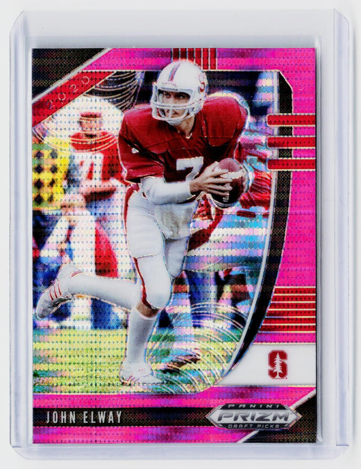2020 Panini Prizm Draft Picks John Elway #54 Pink Prizm Stanford - front