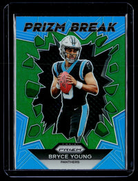 2023 Panini Prizm Football Prizm Break Green #PB-3 Bryce Young Rookie RC - front