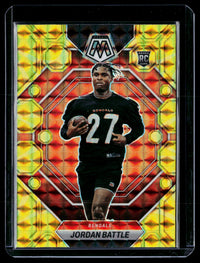 2023 Panini Mosaic Football Jordan Battle Reactive Yellow Mosaic Rookie #338 - front