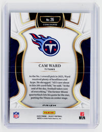 2025 Panini Select Football Cam Ward RC Pink Concourse #26 - back