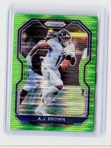 2020 Panini Prizm Football A.J. Brown Green Ice #101 Tennessee Titans - front