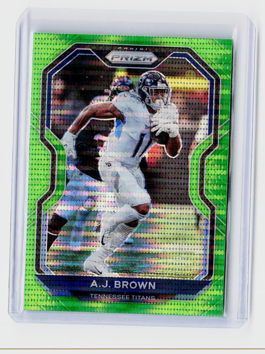 2020 Panini Prizm Football A.J. Brown Green Ice #101 Tennessee Titans - front