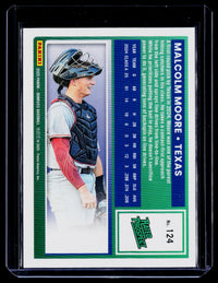 2025 Panini Donruss Rated Prospect Malcolm Moore #124 Red /25 - back
