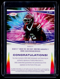 2025 SAGE Collectibles Autograph Mike Smith Jr. Auto Card A-MSJ - back