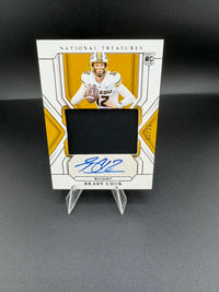 2025 Panini National Treasures Collegiate College Materials Signatures Brady Cook #81 Rookie Patch Autograph - front