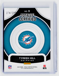 2024 Panini Totally Certified On Target Tyreek Hill #9 Mirror Neon Green /299 - back