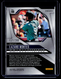 2025 Panini Prizm Baseball Lazaro Montes Red Prizm #100 /299 - back