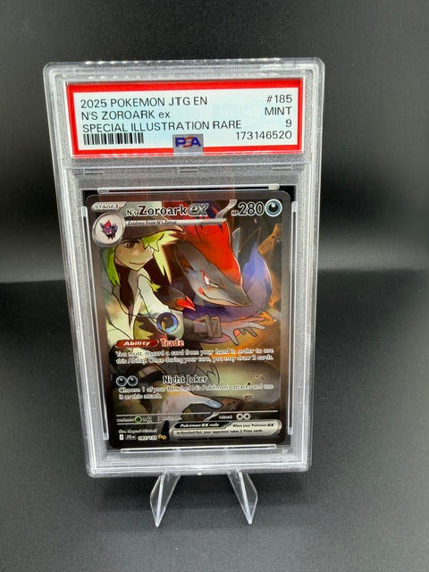 2025 Pokémon Journey Together N's Zoroark ex Special Illustration Rare #185 PSA MINT 9 - front