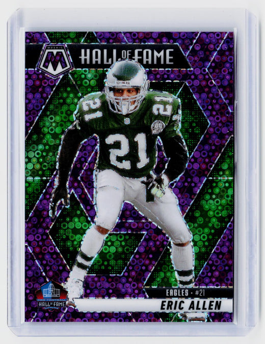 2025 Panini Mosaic Hall of Fame Eric Allen Purple Mosaic /50 #295 - front