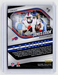 2025 Panini Prizm Football James Cook Green Prizm #27 Buffalo Bills - back