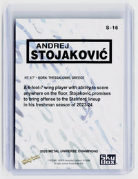 2023 Skybox Premium Metal Universe Champions Andrej Stojakovic S-16 - back