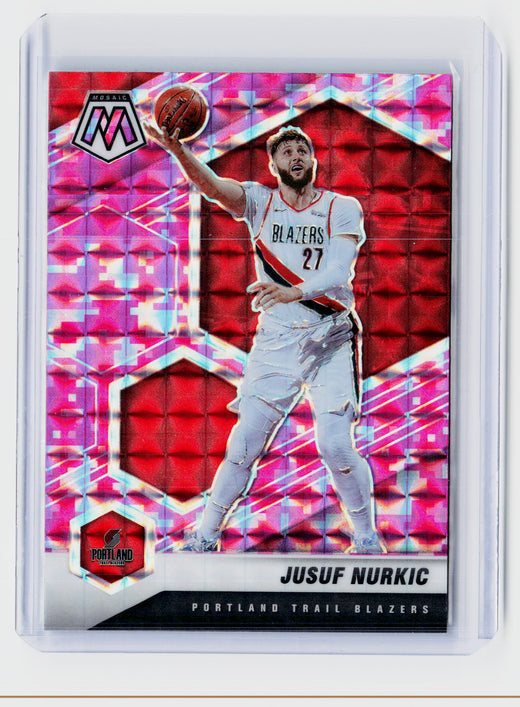 2020-21 Panini Mosaic Pink Camo Jusuf Nurkic #96 Portland Trail Blazers - front