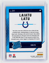 2024 Panini Donruss Football Optic Pink Rated Rookie Laitu Latu #311 - back