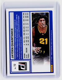 2025-26 Panini Donruss Jayden Quaintance #72 Base /275 - back