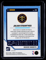 2024-25 Panini Donruss Optic Julian Strawther #29 Denver Nuggets - back