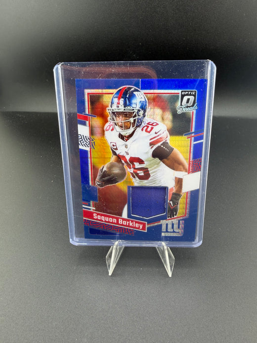 2023 Panini Donruss Optic Threads Saquon Barkley Memorabilia Card DT-SB - front