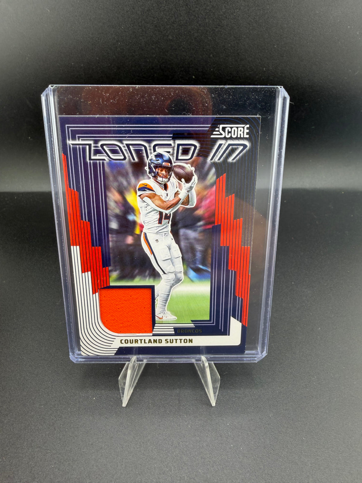 2025 Panini Score Football Courtland Sutton Zone Memorabilia ZON-CSN - front