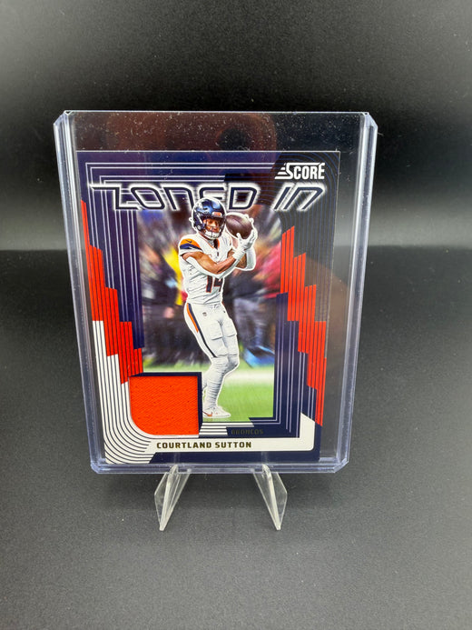 2025 Panini Score Football Courtland Sutton Zone Memorabilia ZON-CSN - front