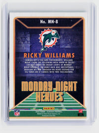 2022 Panini Classics Football Monday Night Heroes Ricky Williams MN-8 Miami Dolphins - back