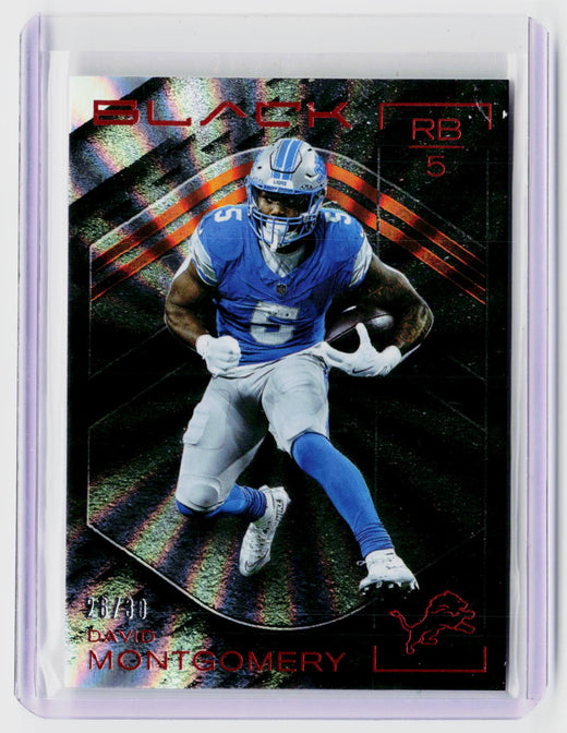 2025 Panini Black Football David Montgomery #4 26/30 Detroit Lions - front