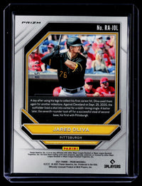 2021 Panini Prizm Baseball Rookie Autographs Jared Oliva Red White and Blue Prizms RA-JOL #42/50 - back