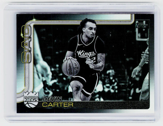 2024-25 Topps Basketball Devin Carter Sacramento Kings Black and White Image Variation Rookie Card #165 - front