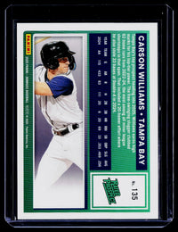 Carson Williams 2025 Panini Donruss Green /199 Rated Prospect Card #135 - back
