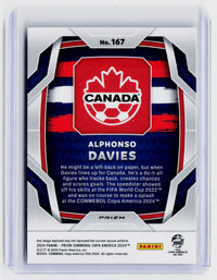 2024 Panini Prizm CONMEBOL Copa America Alphonso Davies Red and Black Prizm #167 - back