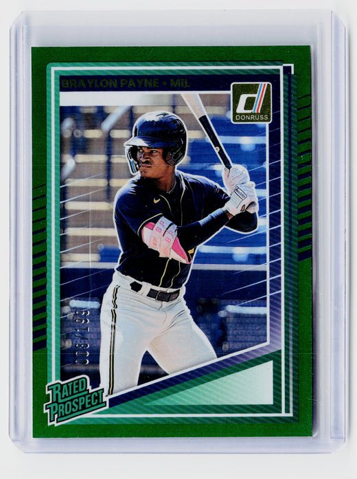 2025 Panini Donruss Baseball Rated Prospect Braylon Payne #117 /199 - front