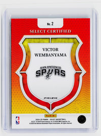 2024-25 Panini Select Certified Green Prizm #2 Victor Wembanyama - back
