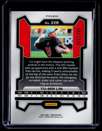 2024 Panini Prizm Baseball Yu-Min Lin Red Prizm #228 022/299 - back