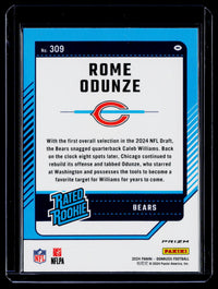 2024 Panini Donruss Football Rated Rookie Rome Odunze #309 - back