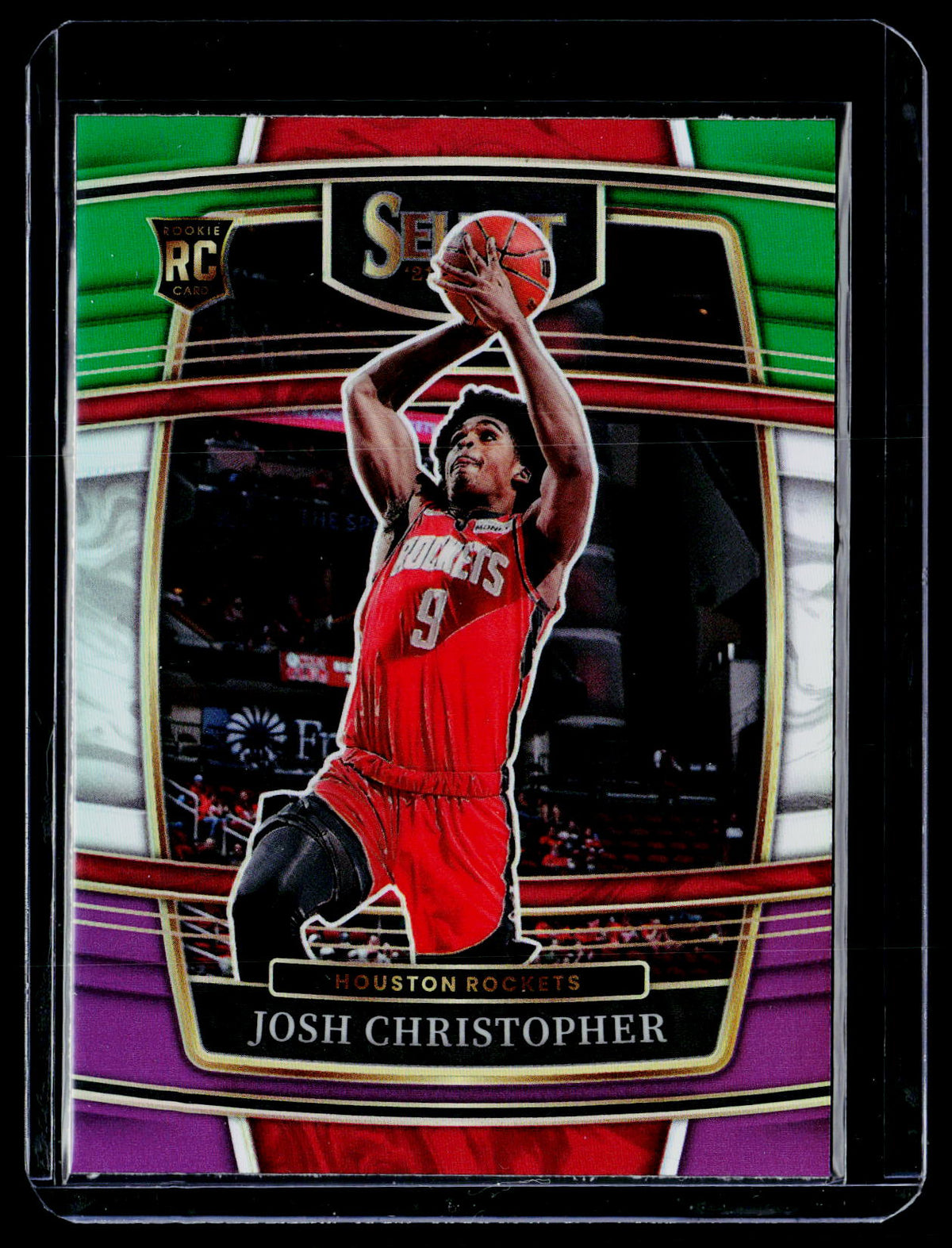 2021-22 Panini Select Basketball Josh Christopher RC #48 Green White Purple Prizm Concourse - front