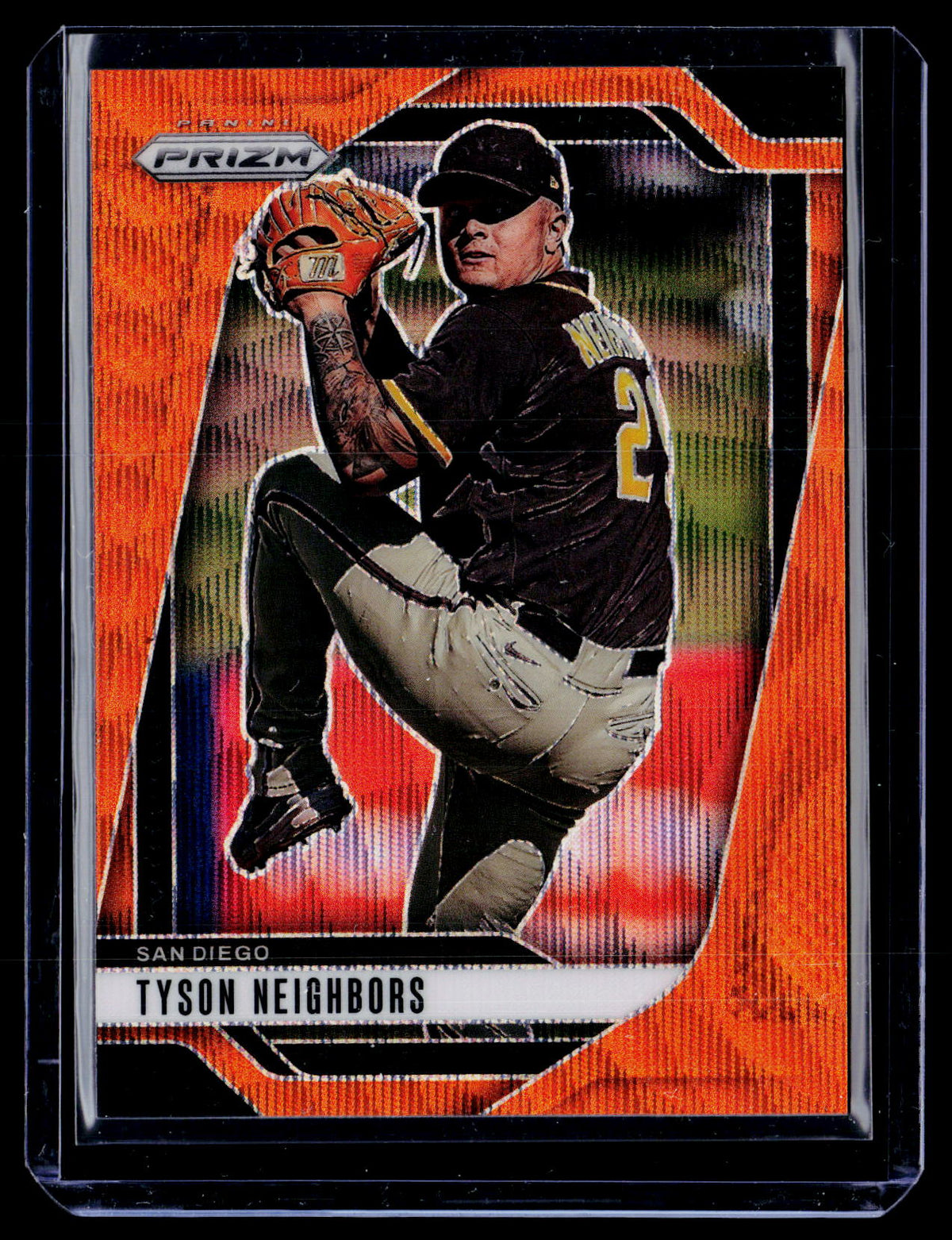 2025 Panini Prizm Baseball Tyson Neighbors Orange Wave Prizms #246 47/49 - front