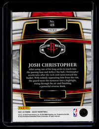 2021-22 Panini Select Basketball Josh Christopher RC #48 Green White Purple Prizm Concourse - back