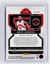 2021-22 Panini Prizm Basketball David Johnson Rookie #278 Toronto Raptors - back