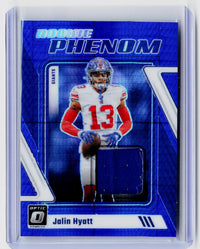 2023 Panini Donruss Optic Rookie Phenom Jalin Hyatt New York Giants Memorabilia Card RP-JHY - front