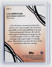 2026 Topps Gallery Works GW-14 Cal Ripken Jr. Baltimore Orioles - back