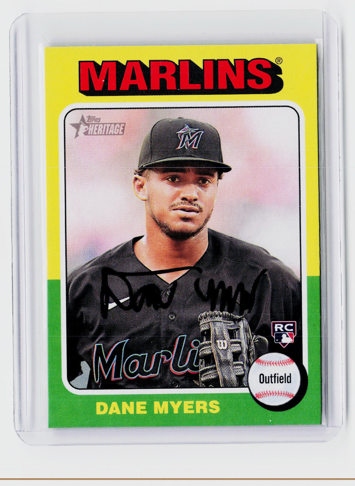2024 Topps Big League Dane Myers #412 Rookie Card Miami Marlins Signed - front