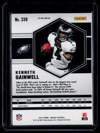 2021 Panini Mosaic Football Kenneth Gainwell Silver Mosaic Prizm Rookie #339 - back