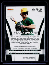 2025 Panini Prizm Baseball Throwback Signatures Jacob Wilson Rookie Auto #TS-JW - back