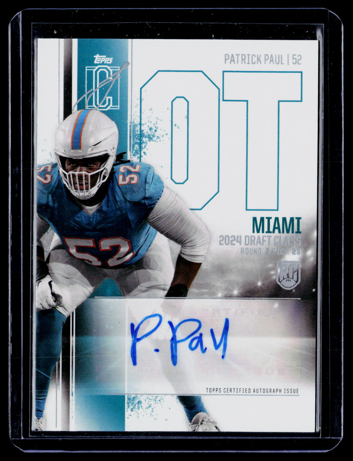 2024 Topps Signature Class Football Patrick Paul Rookie Class Auto Variation #RCA-PP - front