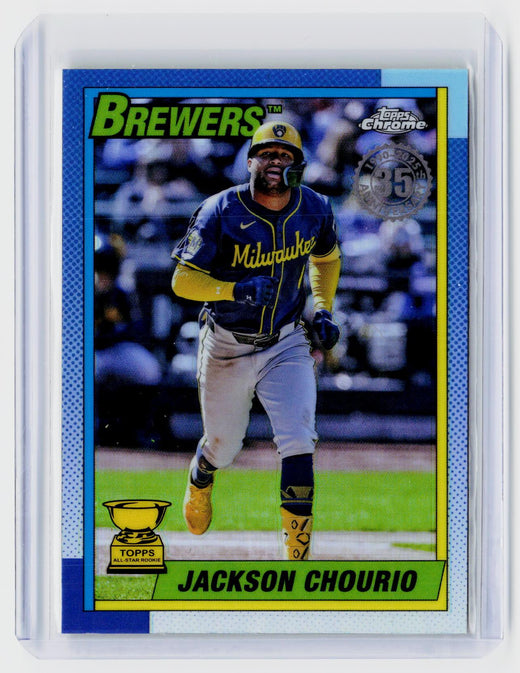 2025 Topps Chrome 1990 Topps Baseball Chrome Jackson Chourio #90CB-9 Milwaukee Brewers - front