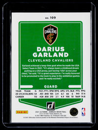 2021-22 Panini Donruss Basketball Darius Garland Base #109 - back