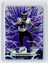 2025 Topps Resurgence Saquon Barkley Purple Parallel #80 /75 Philadelphia Eagles 04/75 - front