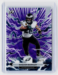 2025 Topps Resurgence Saquon Barkley Purple Parallel #80 /75 Philadelphia Eagles 04/75 - front