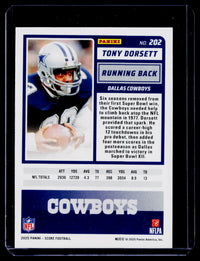2025 Panini Score Football Red Zone Tony Dorsett #202 Cowboys - back