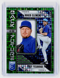 2026 Panini Donruss Elite Baseball Back to the Future Green #9 Roger Clemens Trey Yesavage - front