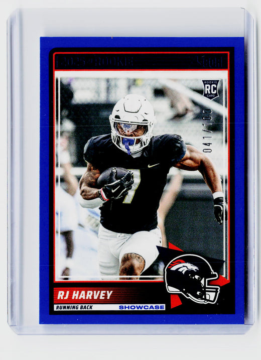 2025 Panini Score Football Rookies RJ Harvey #49 Showcase 041/100 - front